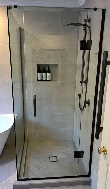 partial glass shower partial glass shower